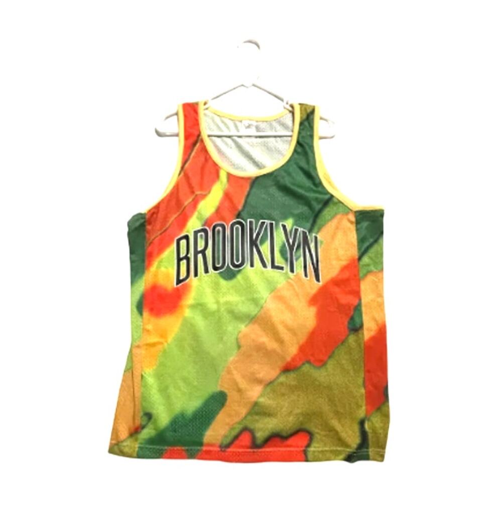 Brooklyn Men's XL Camo Sleeveless Jersey Multicolor Athletic Tank Top Sport EUC